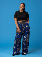 Load image into Gallery viewer, BLUE-WIDE LEG PANTS
